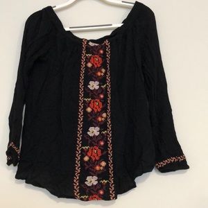 Old Navy off-the-shoulder embroidered blouse
